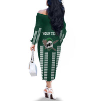 Hawaii Rainbow Warriors Personalized Family Matching Off The Shoulder Long Sleeve Dress and Hawaiian Shirt Kakau Ikaika Laau Pama LT7 - Polynesian Pride