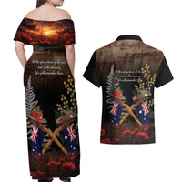 Australia - New Zealand ANZAC Couples Matching Off Shoulder Maxi Dress and Hawaiian Shirt Gallipoli ANZAC Cove Landing LT7 - Polynesian Pride