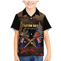 Australia - New Zealand ANZAC Family Matching Mermaid Dress and Hawaiian Shirt Gallipoli ANZAC Cove Landing LT7 Son's Shirt Black - Polynesian Pride
