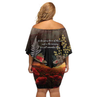 Australia - New Zealand ANZAC Family Matching Off Shoulder Short Dress and Hawaiian Shirt Gallipoli ANZAC Cove Landing LT7 - Polynesian Pride
