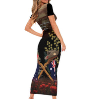 Australia - New Zealand ANZAC Family Matching Short Sleeve Bodycon Dress and Hawaiian Shirt Gallipoli ANZAC Cove Landing LT7 - Polynesian Pride