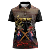 Australia - New Zealand ANZAC Women Polo Shirt Gallipoli ANZAC Cove Landing LT7 Female Black - Polynesian Pride