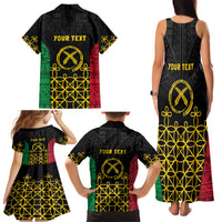 Vanuatu Indipendens Dei Family Matching Tank Maxi Dress and Hawaiian Shirt Tribal Sand Drawing LT7 - Polynesian Pride