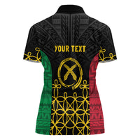 Vanuatu Indipendens Dei Women Polo Shirt Tribal Sand Drawing