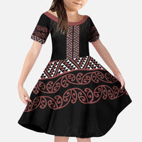 Maori Taniko Patterns Family Matching Puletasi and Hawaiian Shirt Brown Niho Taniwha Mix Paatiki Motifs
