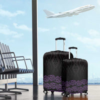 Maori Taniko Patterns Luggage Cover Purple Niho Taniwha Mix Paatiki Motifs