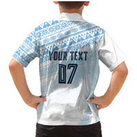 Fiji Rugby Custom Kaiviti Masi Family Matching Mermaid Dress and Hawaiian Shirt Turquoise LT7 - Polynesian Pride