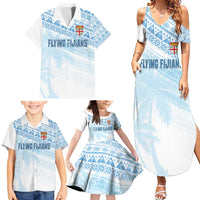 Fiji Rugby Custom Kaiviti Masi Family Matching Summer Maxi Dress and Hawaiian Shirt Turquoise - Polynesian Pride