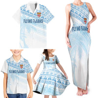 Fiji Rugby Custom Kaiviti Masi Family Matching Tank Maxi Dress and Hawaiian Shirt Turquoise LT7 - Polynesian Pride