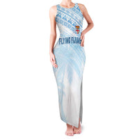 Fiji Rugby Custom Kaiviti Masi Family Matching Tank Maxi Dress and Hawaiian Shirt Turquoise LT7 Mom's Dress Turquoise - Polynesian Pride