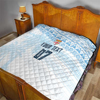 Fiji Rugby Custom Kaiviti Masi Quilt Turquoise - Polynesian Pride