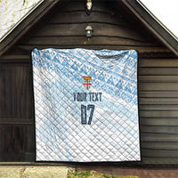 Fiji Rugby Custom Kaiviti Masi Quilt Turquoise - Polynesian Pride
