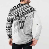 Fiji Rugby Custom Kaiviti Masi Button Sweatshirt Black - Polynesian Pride