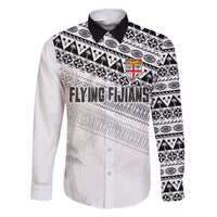 Fiji Rugby Custom Kaiviti Masi Family Matching Short Sleeve Bodycon Dress and Hawaiian Shirt Black LT7 Dad's Shirt - Long Sleeve Black - Polynesian Pride