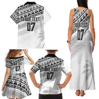 Fiji Rugby Custom Kaiviti Masi Family Matching Tank Maxi Dress and Hawaiian Shirt Black LT7 - Polynesian Pride