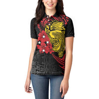 Papua New Guinea 49th Independence Day Women Polo Shirt Motuan Revareva Bird-of-Paradise LT7 - Polynesian Pride