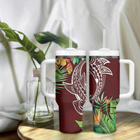 Polynesia Tumbler With Handle Sharks Duo Tropical Oxblood