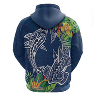 Polynesia Hoodie Sharks Duo Tropical Navy