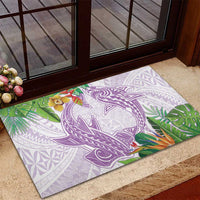 Polynesia Rubber Doormat Sharks Duo Tropical Lavender