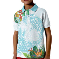 Polynesia Kid Polo Shirt Sharks Duo Tropical Turquoise