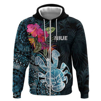 Niue Personalised Zip Hoodie Hiapo Mix Coconut Crab