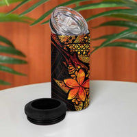 Niue Fakaalofa Atu 4 in 1 Can Cooler Tumbler Whale Hiapo Fiery Motif LT7 - Polynesian Pride
