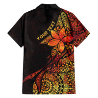 Niue Fakaalofa Atu Personalised Family Matching Off Shoulder Maxi Dress and Hawaiian Shirt Whale Hiapo Fiery Motif LT7 - Polynesian Pride