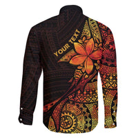 Niue Fakaalofa Atu Personalised Family Matching Off Shoulder Short Dress and Hawaiian Shirt Whale Hiapo Fiery Motif LT7 - Polynesian Pride