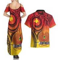 Papua New Guinea 50 Years Couples Matching Summer Maxi Dress and Hawaiian Shirt Motuan Motifs LT7 - Polynesian Pride