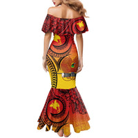 Papua New Guinea 50 Years Family Matching Mermaid Dress and Hawaiian Shirt Motuan Motifs LT7 - Polynesian Pride