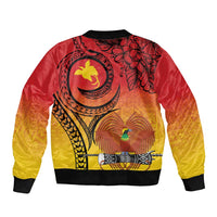 Papua New Guinea 50 Years Sleeve Zip Bomber Jacket Motuan Motifs