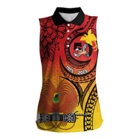 Papua New Guinea 50 Years Women Sleeveless Polo Shirt Motuan Motifs