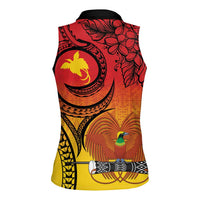 Papua New Guinea 50 Years Women Sleeveless Polo Shirt Motuan Motifs