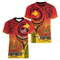 Papua New Guinea 50 Years Women V-Neck T-Shirt Motuan Motifs