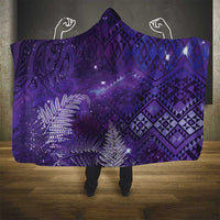 Aotearoa Taniko Matariki Hooded Blanket Cosmic Violet