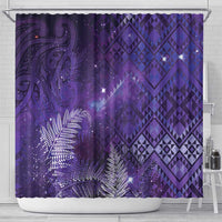 Aotearoa Taniko Matariki Shower Curtain Cosmic Violet