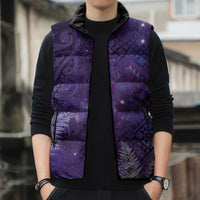 Aotearoa Taniko Matariki Sleeveless Puffer Jacket Cosmic Violet
