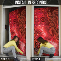 Aotearoa Taniko Matariki Door Cover Cosmic Red