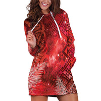 Aotearoa Taniko Matariki Hoodie Dress Cosmic Red