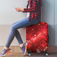 Aotearoa Taniko Matariki Luggage Cover Cosmic Red
