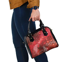 Aotearoa Taniko Matariki Shoulder Handbag Cosmic Red