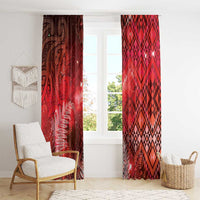 Aotearoa Taniko Matariki Window Curtain Cosmic Red