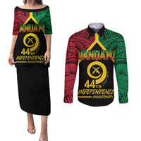 Vanuatu 44th Independence Anniversary Couples Matching Puletasi and Long Sleeve Button Shirt LT7 Colorful - Polynesian Pride