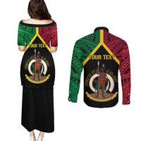 Vanuatu 44th Independence Anniversary Couples Matching Puletasi and Long Sleeve Button Shirt LT7 - Polynesian Pride