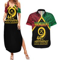 Vanuatu 44th Independence Anniversary Couples Matching Summer Maxi Dress and Hawaiian Shirt
