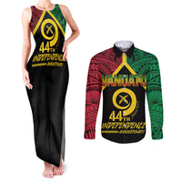 Vanuatu 44th Independence Anniversary Couples Matching Tank Maxi Dress and Long Sleeve Button Shirt