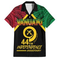 Vanuatu 44th Independence Anniversary Family Matching Off The Shoulder Long Sleeve Dress and Hawaiian Shirt