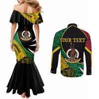 Vanuatu Independence Day Yumi 44 Couples Matching Mermaid Dress and Long Sleeve Button Shirt LT7 - Polynesian Pride