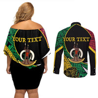 Vanuatu Independence Day Yumi 44 Couples Matching Off Shoulder Short Dress and Long Sleeve Button Shirt LT7 - Polynesian Pride