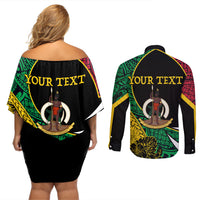 Vanuatu Independence Day Yumi 44 Couples Matching Off Shoulder Short Dress and Long Sleeve Button Shirt